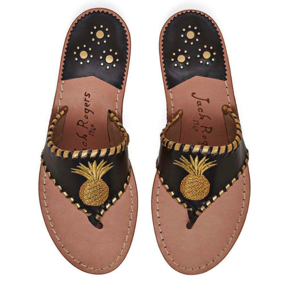 Black Jack Rogers pineapple sandals size 7 1/2 7.5